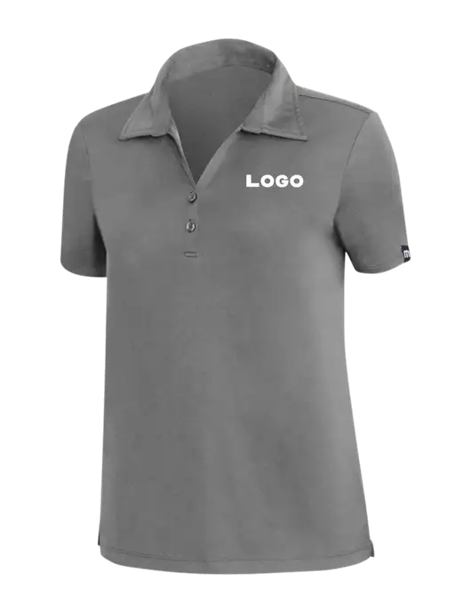 TravisMathew Med Dark Grey Womens Coto Performance Polo w/Logo