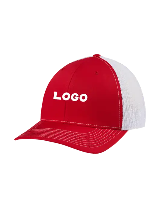 Richardson Adjustable Snapback Original 112 Trucker Cap Red w/White Mesh w/Logo