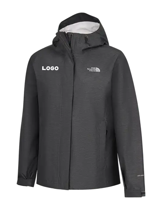 The North Face Womens Dark Grey Heather DryVent Rain Jacket w/Logo
