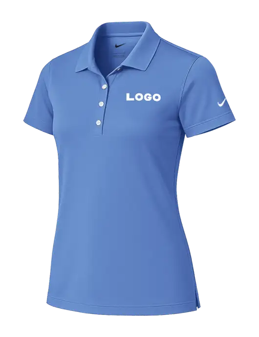 Nike Womens Light Blue Tech Basic Dri-FIT Polo
 w/Logo