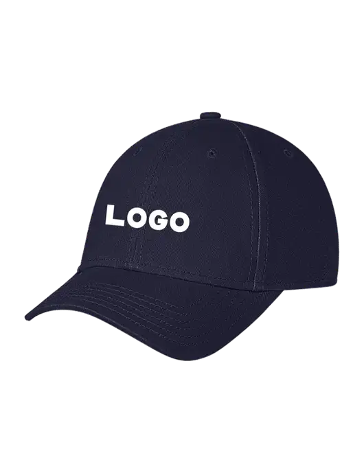 Navy Structured Soft Snap Closure Hook & Loop Cap w/Logo
