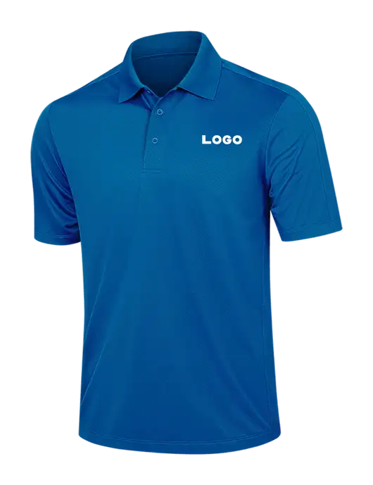 Dark Royal Blue Diamond Textured Jacquard Polo w/Logo