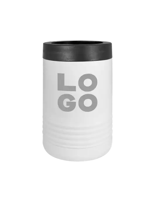 Polar Camel 12 oz Powder Coated White Vacuum Insulated Beverage Holder w/Logo