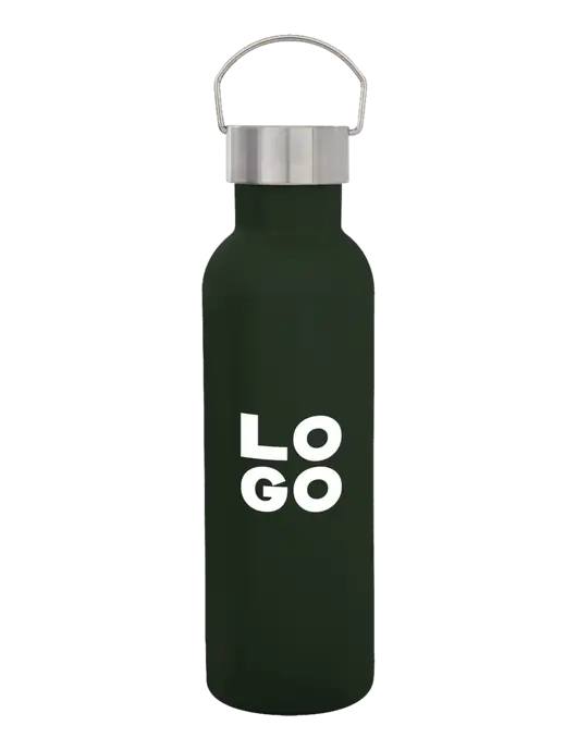 28 oz Dark Green Bubbli Stainless Steel Bottle w/Logo