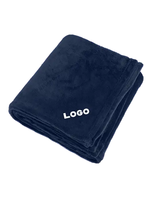 Oversized Deep Navy Ultra Plush Blanket w/Logo