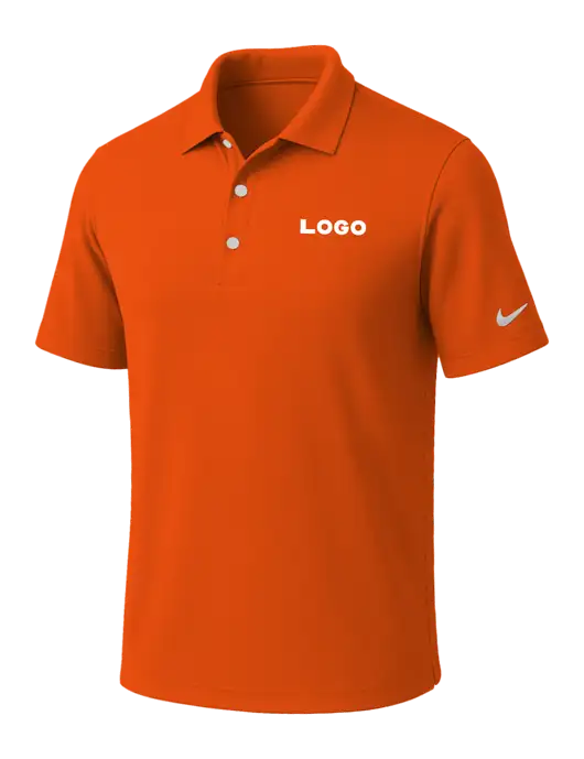 NIKE Orange Dri-Fit Micro Pique Polo w/Logo