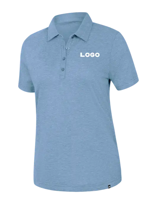 TravisMathew Womens Light Blue Heather Sunnyvale Polo w/Logo