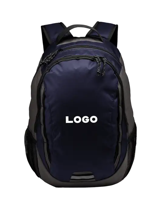 Ridge Deep Navy/Dark Charcoal Laptop Backpack w/Logo