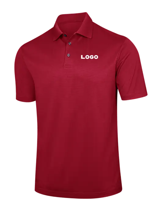 Red Performance Fine Jacquard Polo w/Logo