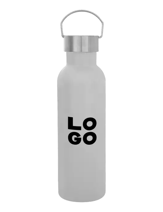 28 oz White Bubbli Stainless Steel Bottle w/Logo