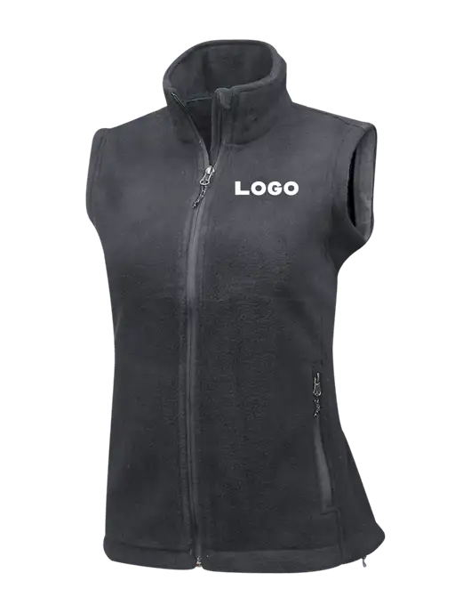 Medium Grey Womens Fleece Vest w/Logo