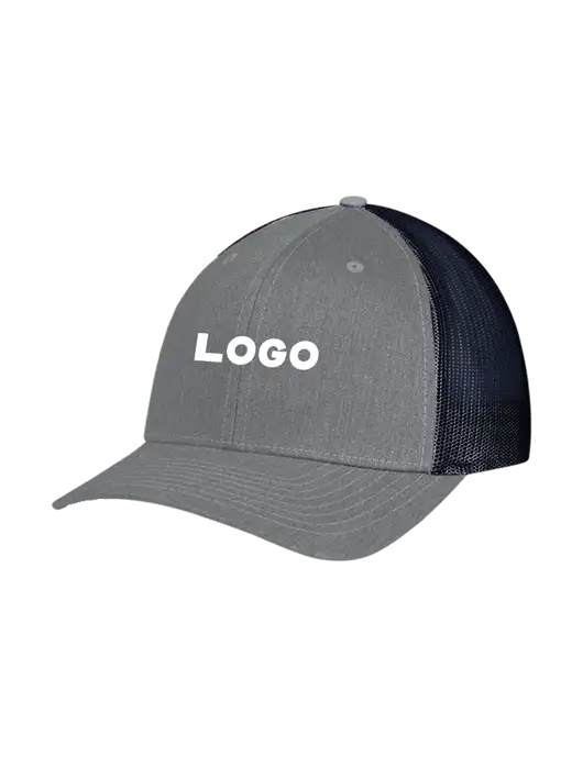 Richardson Adjustable Snapback Original 112 Trucker Cap Heather Grey w/Navy Mesh w/Logo