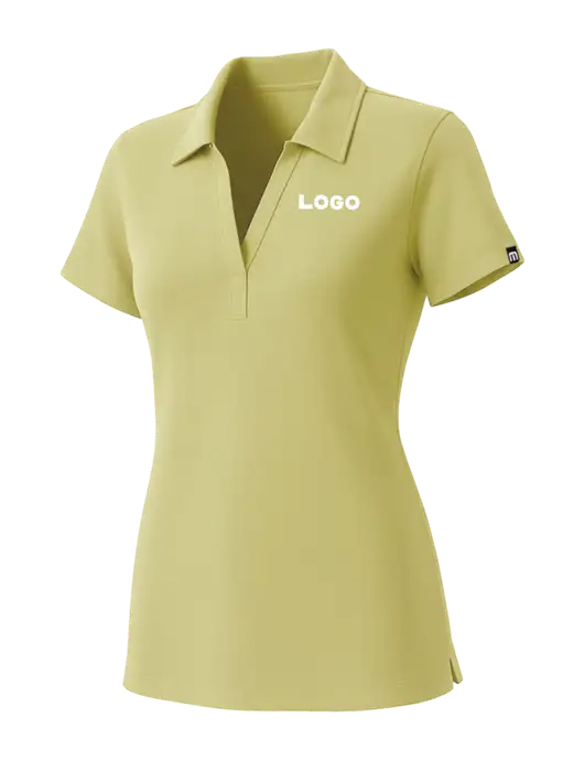 TravisMathew Womens Light Yellow Glenview Solid Polo w/Logo