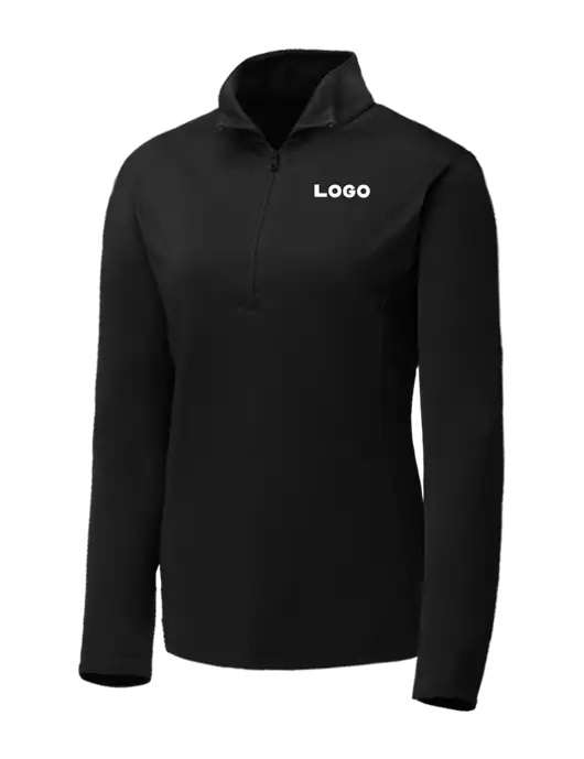 Black Womens Posicharge Competitor ¼ Zip Pullover w/Logo