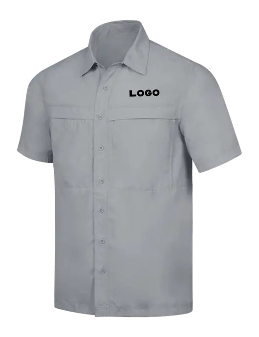 Light Grey Short Sleeve UV Daybreak Shirt w/Logo