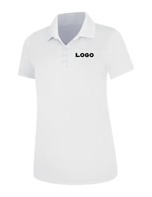 White Womens Dry Zone UV Mesh Polo w/Logo