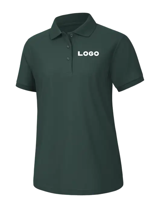 Womens Dark Green Silk Touch Polo w/Logo