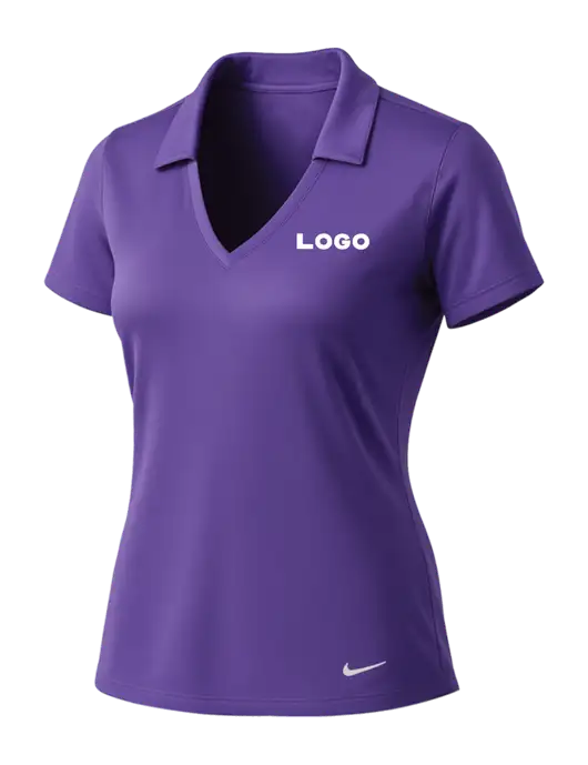 NIKE Purple Womens Dri-Fit Vertical Mesh Polo w/Logo