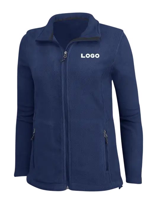 Womens Navy Fleece Jacket w/Logo