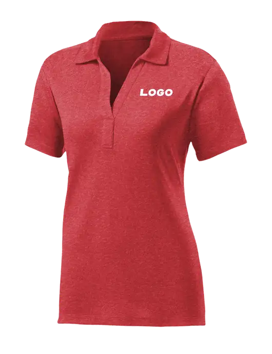 Womens Red Heather Contender Polo w/Logo