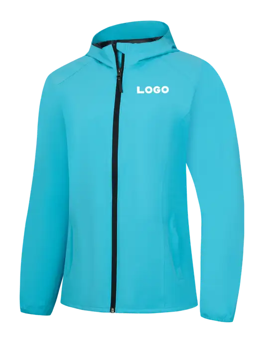 Womens Light Sapphire Blue Essential Rain Jacket w/Logo
