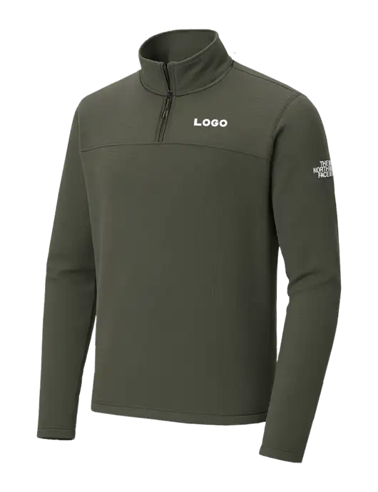 The North Face Aim 1/4-Zip Dark Olive Fleece w/Logo
