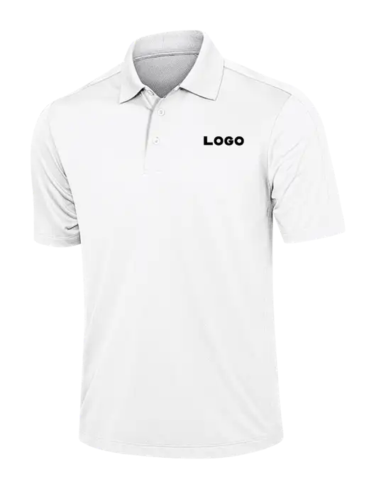 White Diamond Textured Jacquard Polo w/Logo