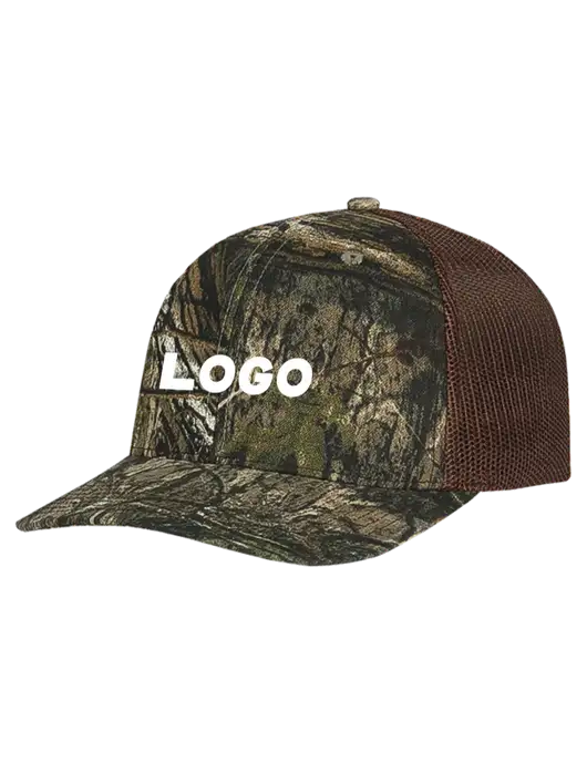Mossy Oak Country DNA Camo/Brown Mesh Trucker Cap Snap Back w/Logo
