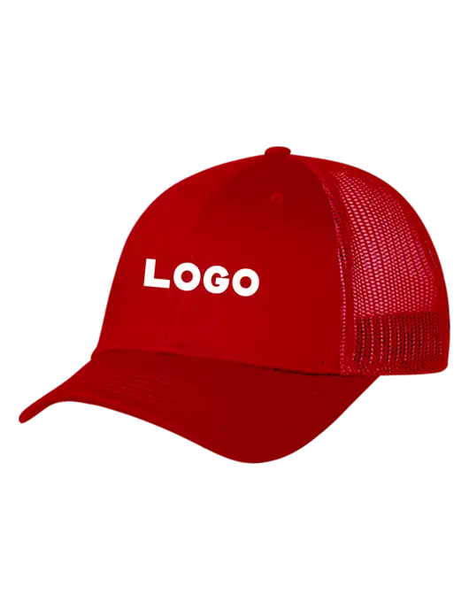 Red Mesh Trucker Cap Snap Back w/Logo
