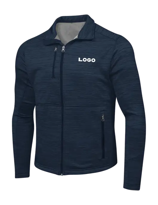 Navy Digi Stripe Fleece Jacket w/Logo