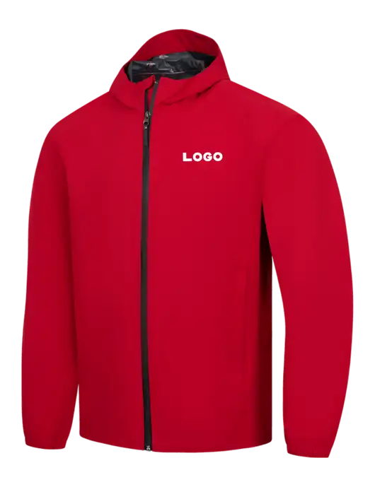 Red Essential Rain Jacket w/Logo