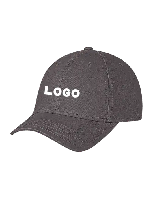 Medium Dark Grey Structured Soft Snap Closure Hook & Loop Cap w/Logo