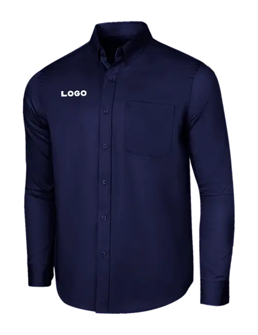 Long Sleeve Navy Superpro React Twill Shirt w/Logo