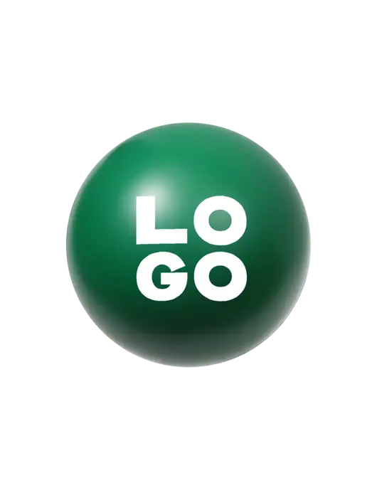 Medium Dark Green Stress Reliever Ball w/Logo