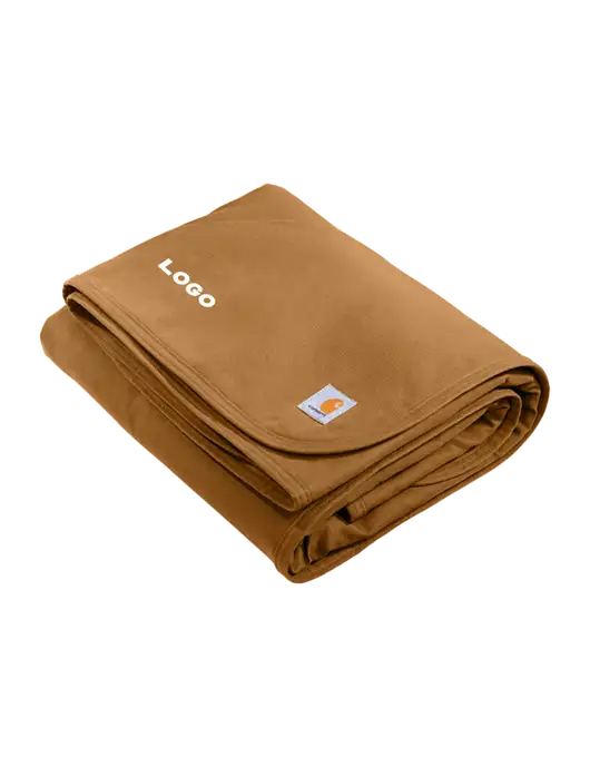 Carhartt Light Brown Firm Duck Sherpa-Lined Blanket w/Logo