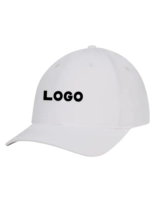 White Nylon Twill Performance Cap w/Logo