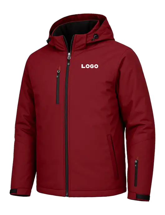 Cold Weather Vortex Red/ Black Waterproof 3-in-1 Jacket with Detachable Hood w/Logo