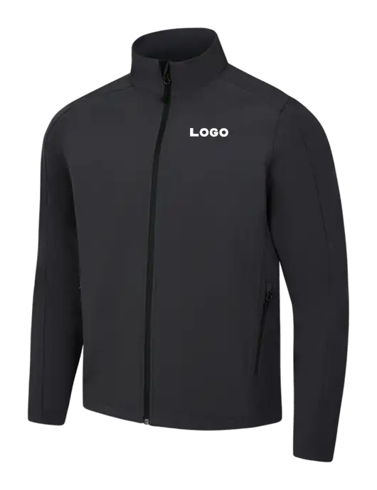 Black Charcoal Heather Core Soft Shell Jacket w/Logo