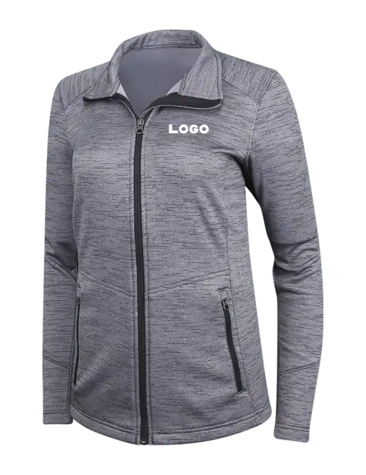 Medium Grey Womens Digi Stripe Fleece Jacket w/Logo