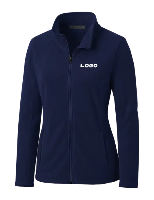 Navy Womens Microfleece Jacket w/Logo