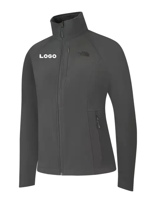 North Face Womens Medium Grey Apex Barrier Soft Shell Jacket  w/Logo