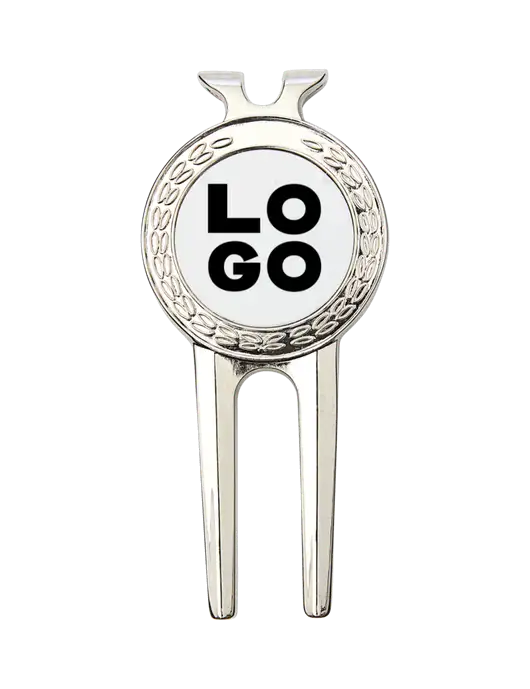 Silver Divot Tool, 1.5 x 3 w/Logo