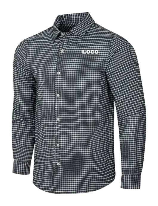 Dark Grey/White City Stretch Shirt w/Logo