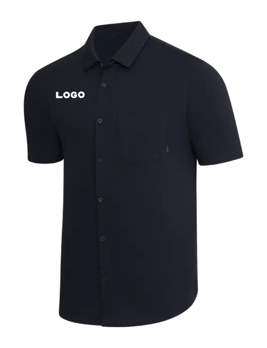 OGIO Black Extend Short Sleeve Button Up Shirt w/Logo