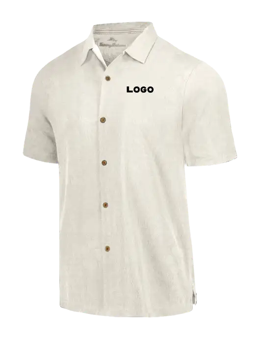 Tommy Bahama Ivory Tropic Isles Short Sleeve Shirt w/Logo