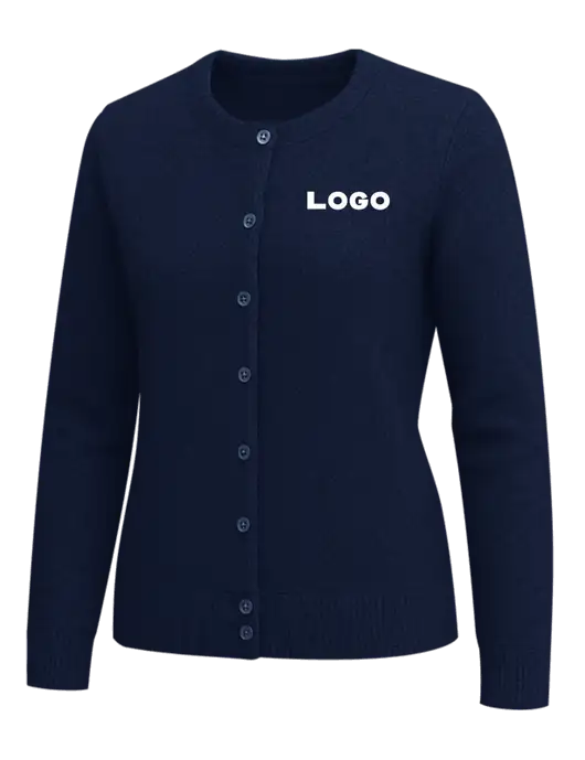 Brooks Brothers Womens Navy Washable Merino Cardigan Sweater w/Logo