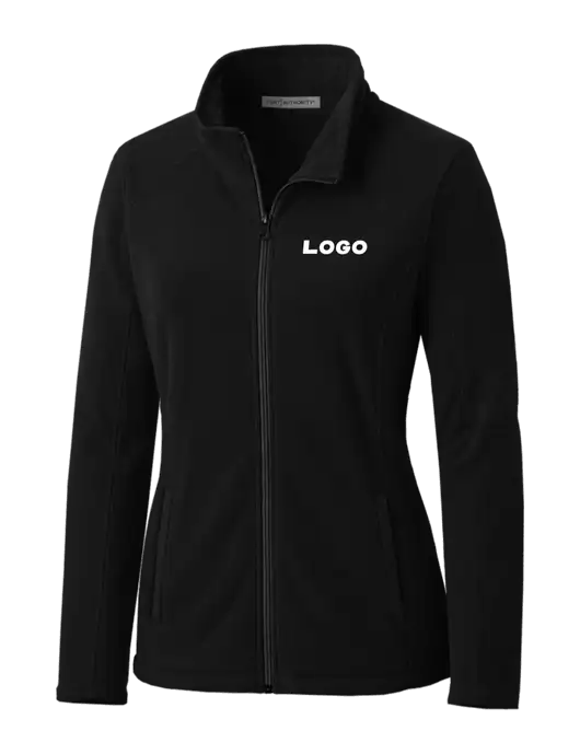 Black Womens Microfleece Jacket w/Logo
