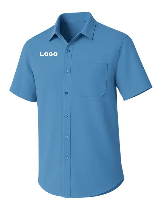 Carolina Blue Short Sleeve UV Dockside Shirt w/Logo