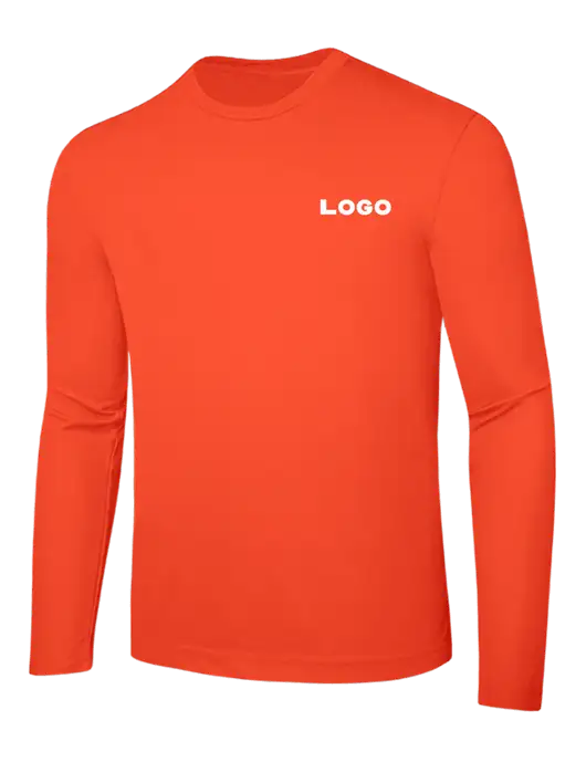 Long Sleeve Safety Orange PosiCharge Competitor Tee w/Logo