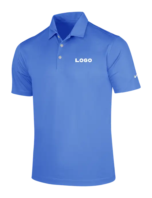 NIKE Light Royal Blue Dri-Fit Vertical Mesh Polo w/Logo